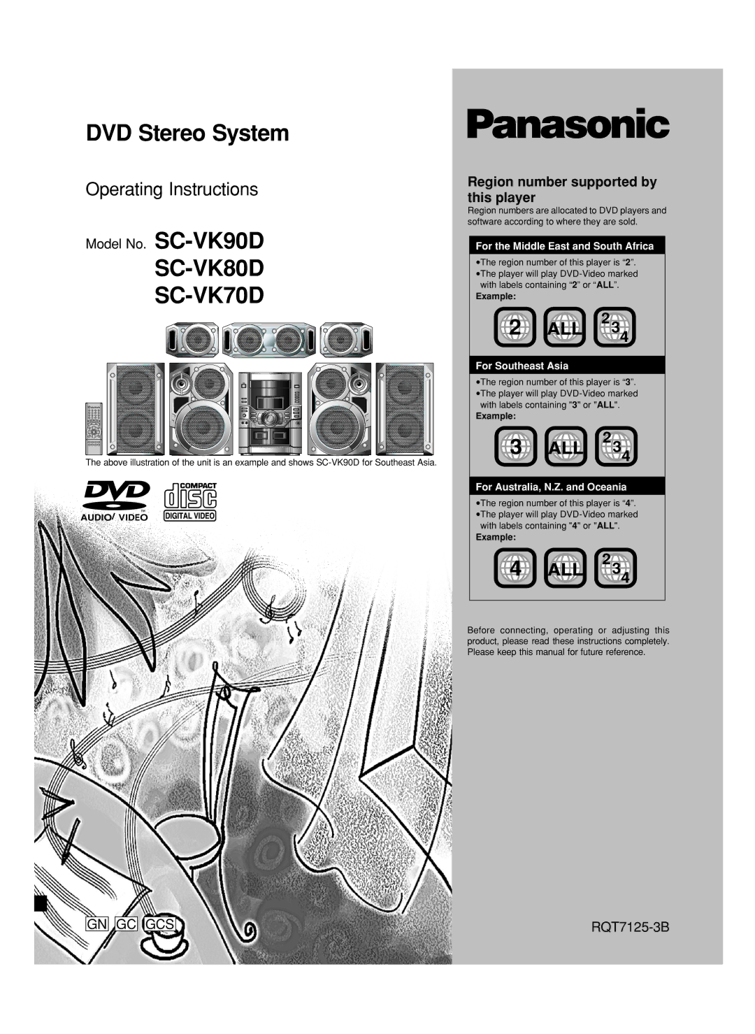 Panasonic SC-VK90D operating instructions SC-VK80D SC-VK70D, Example 