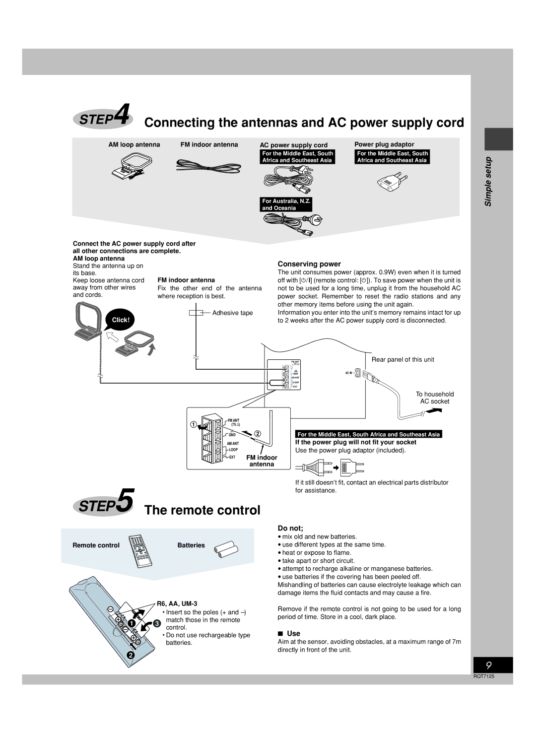 Panasonic SC-VK90D, SC-VK80D, SC-VK70D operating instructions Conserving power, Do not, Use 