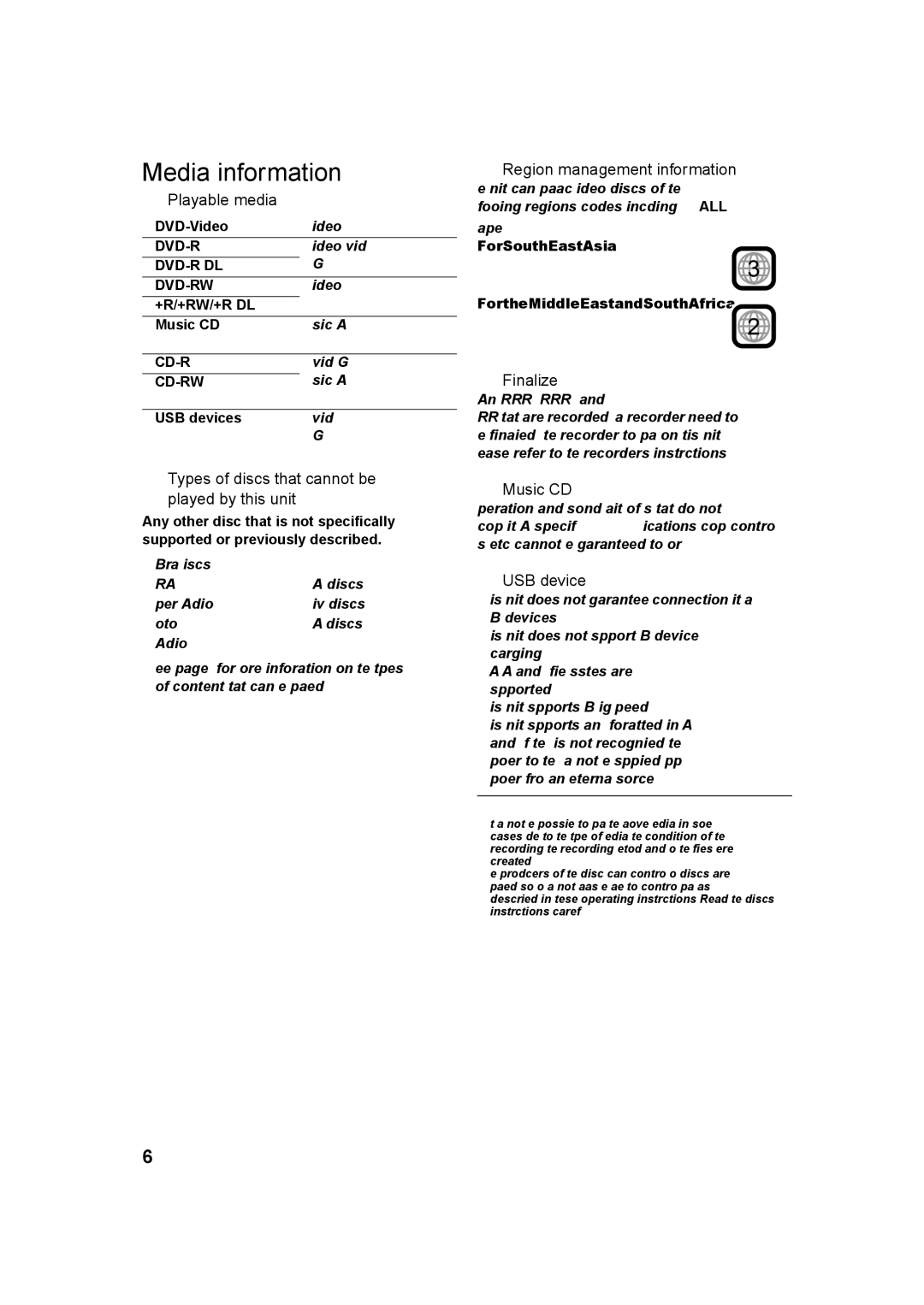 Panasonic SC-XH166 owner manual Media information 