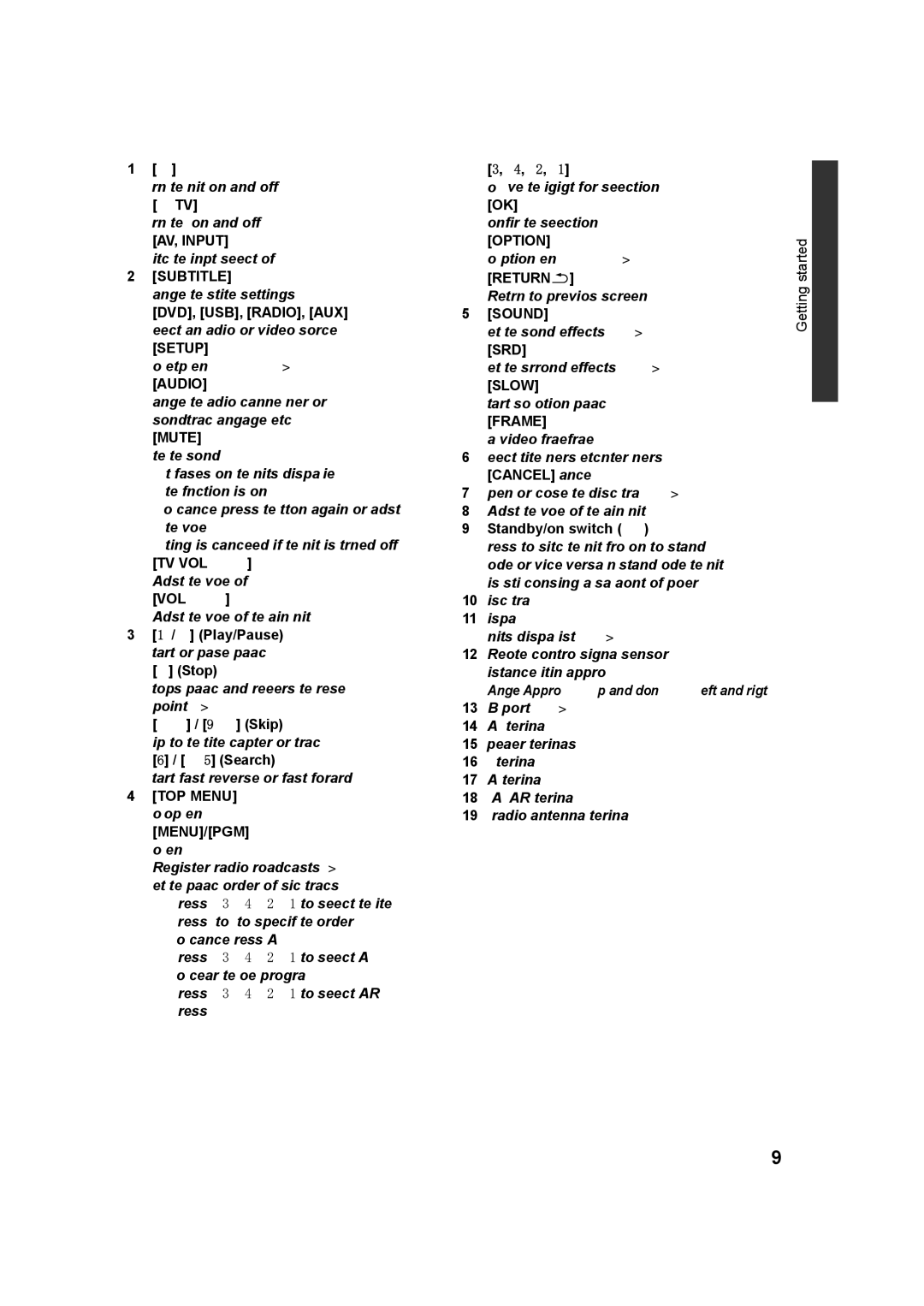 Panasonic SC-XH166 owner manual AV, Input, Subtitle, Setup, Audio, Mute, Option, Return, Sound, Srd, Slow, Frame 