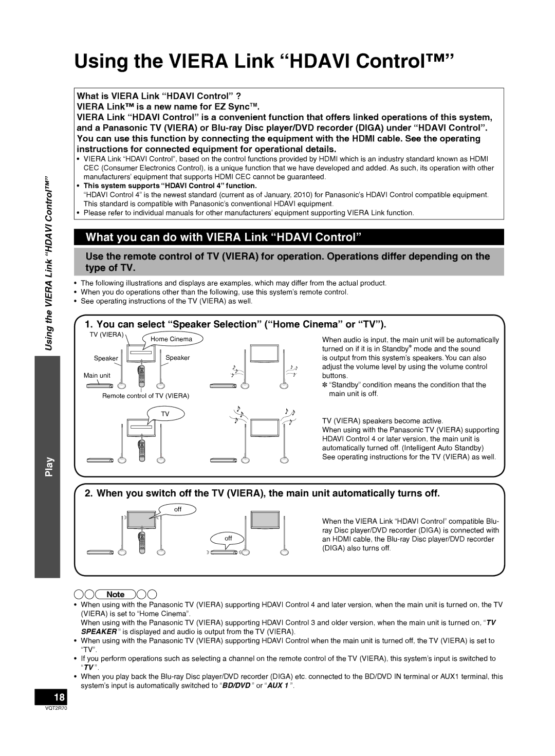 Panasonic SC-ZT2 warranty Using the Viera Link Hdavi Control, What you can do with Viera Link Hdavi Control 