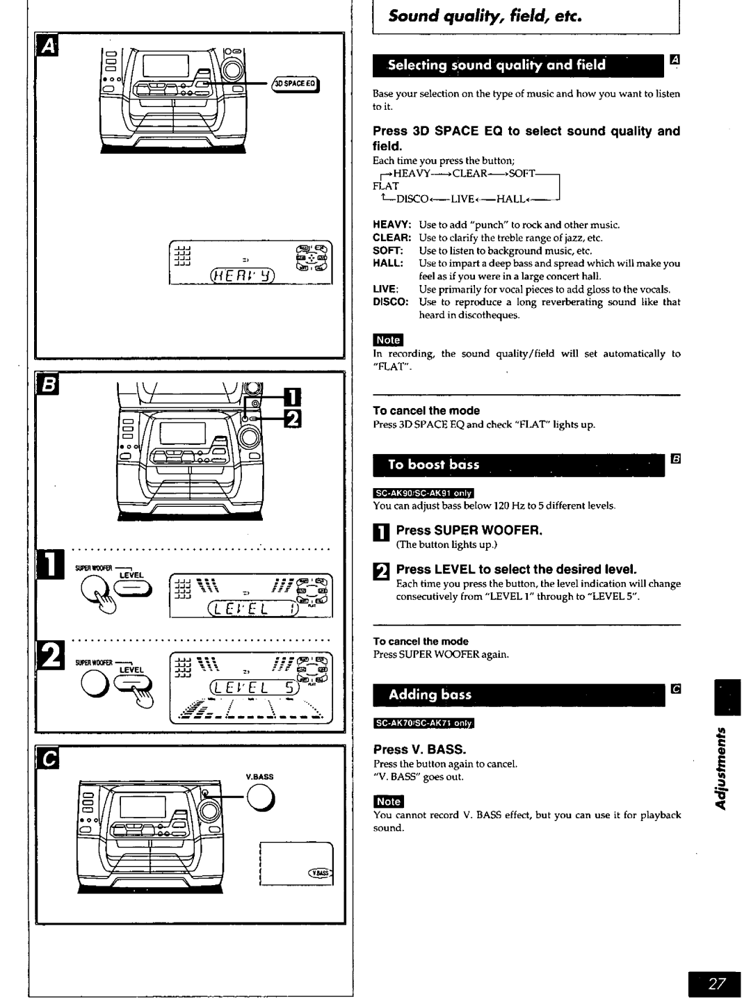 Panasonic SC-AK90, SCAK91, SCAK71, SCAK70 manual 