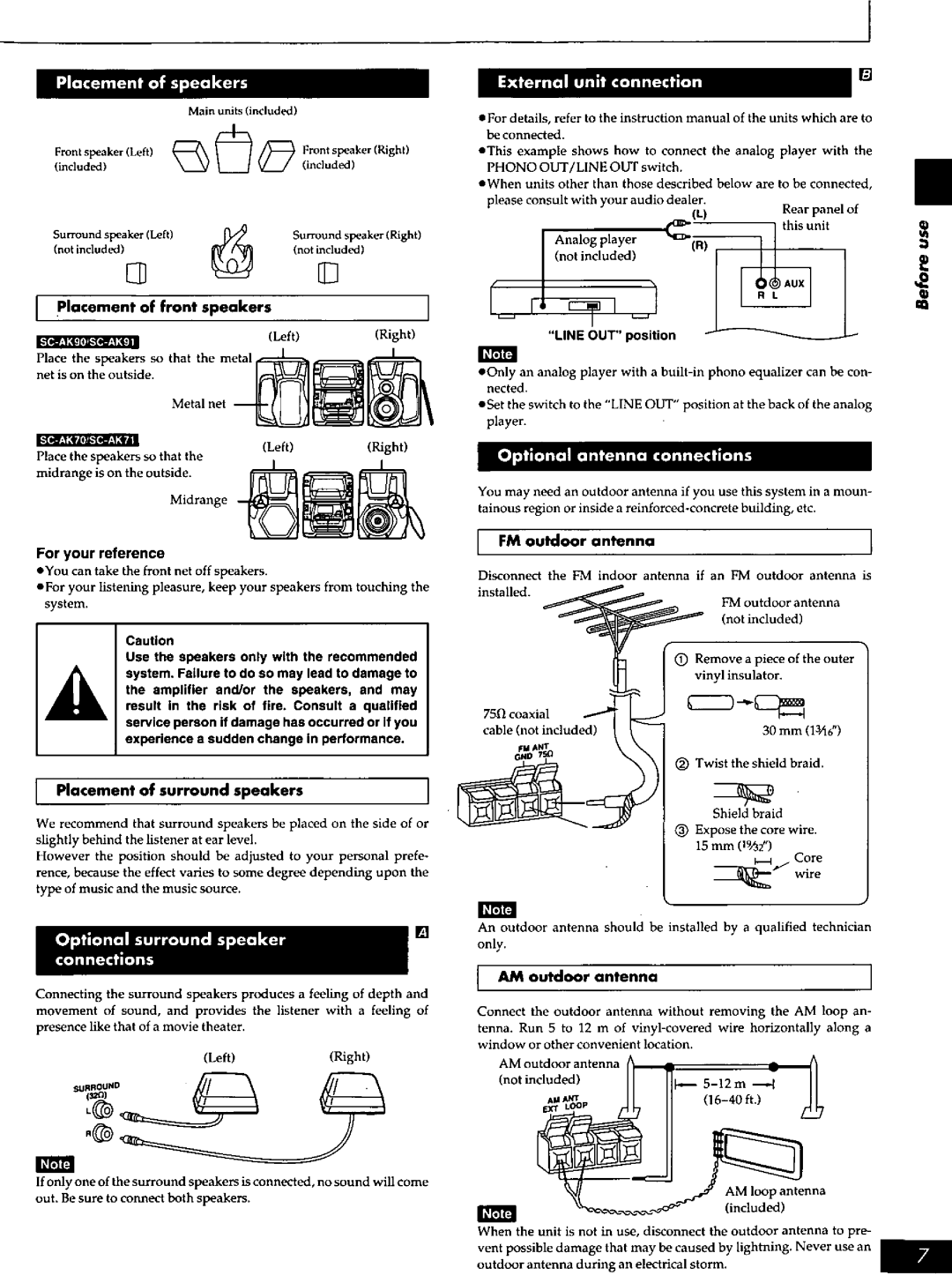 Panasonic SC-AK90, SCAK91, SCAK71, SCAK70 manual 