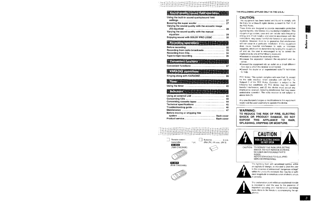 Panasonic SCAK75, SCAK95 manual 