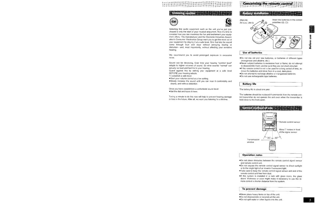 Panasonic SCAK75, SCAK95 manual 