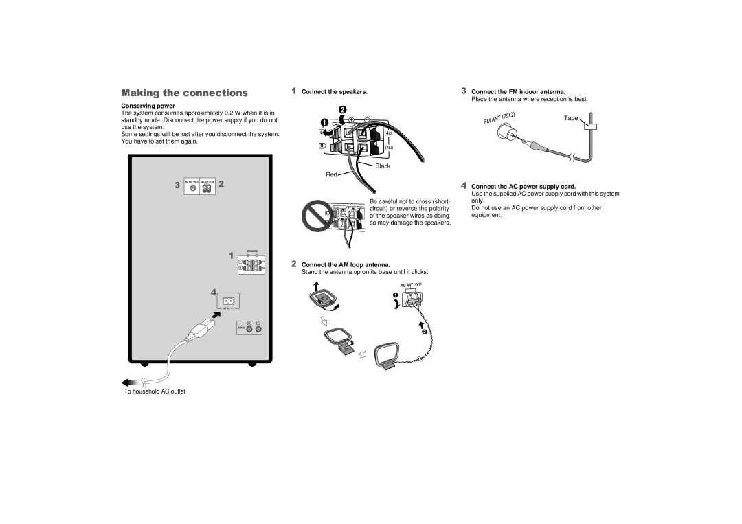 Panasonic SCAKX14 owner manual Making the connections 