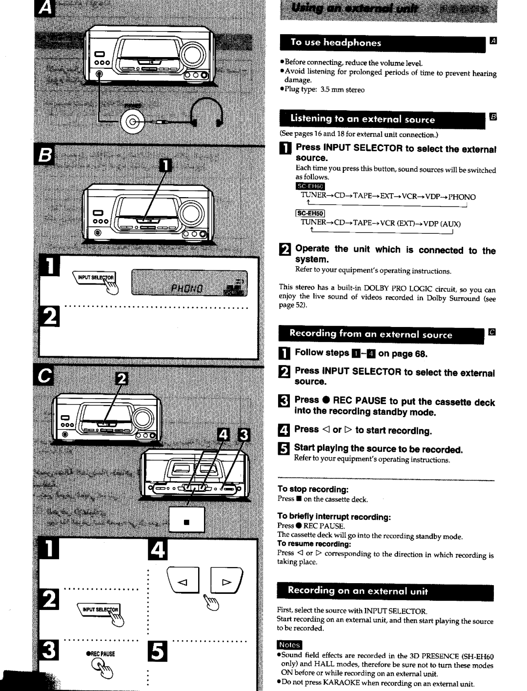 Panasonic SCEH60 manual 