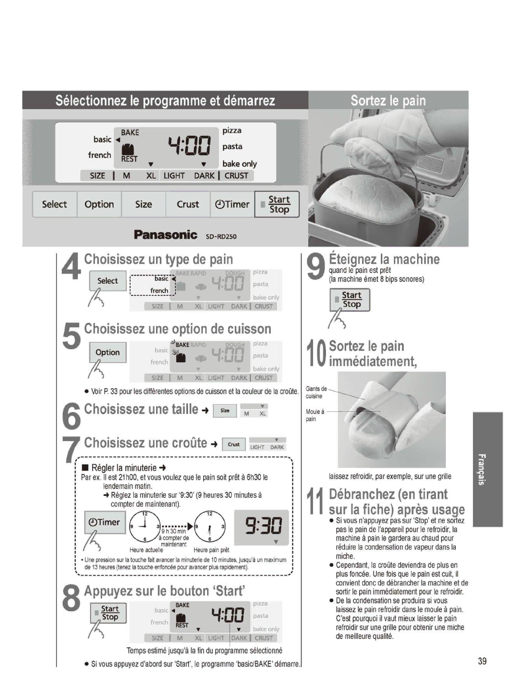 Panasonic SD-RD250 manual 