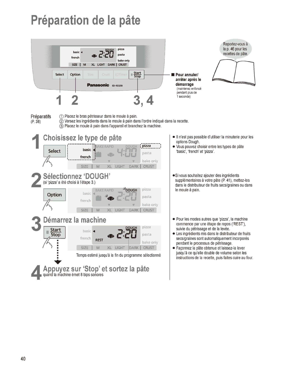 Panasonic SD-RD250 manual 