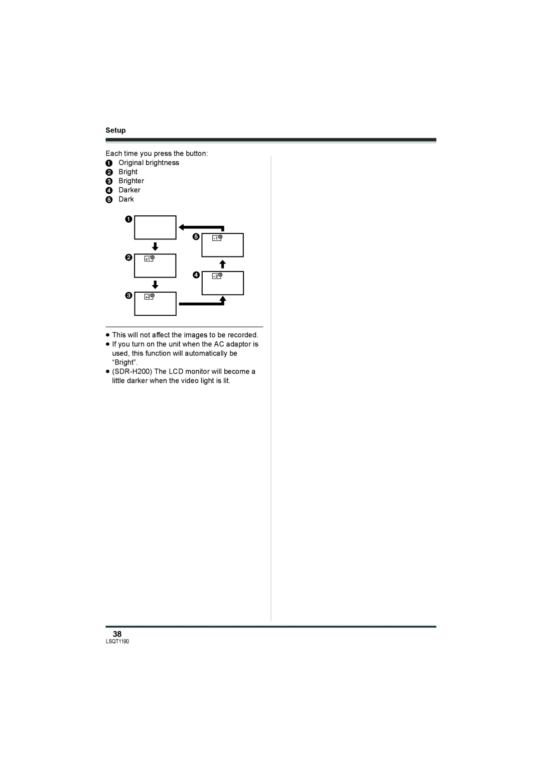 Panasonic SDR-H18, SDR-H200 operating instructions Setup 