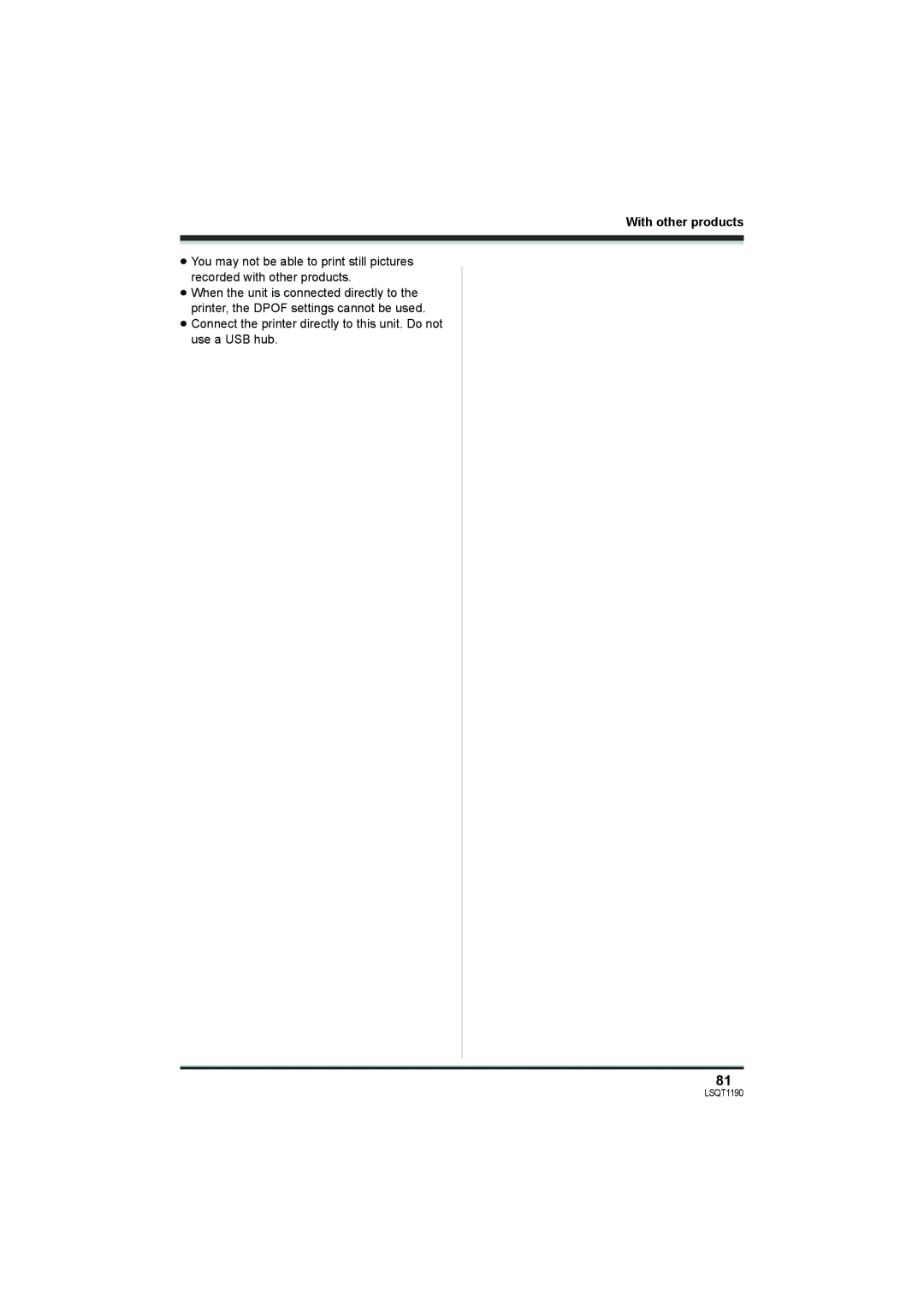 Panasonic SDR-H200, SDR-H18 operating instructions With other products 