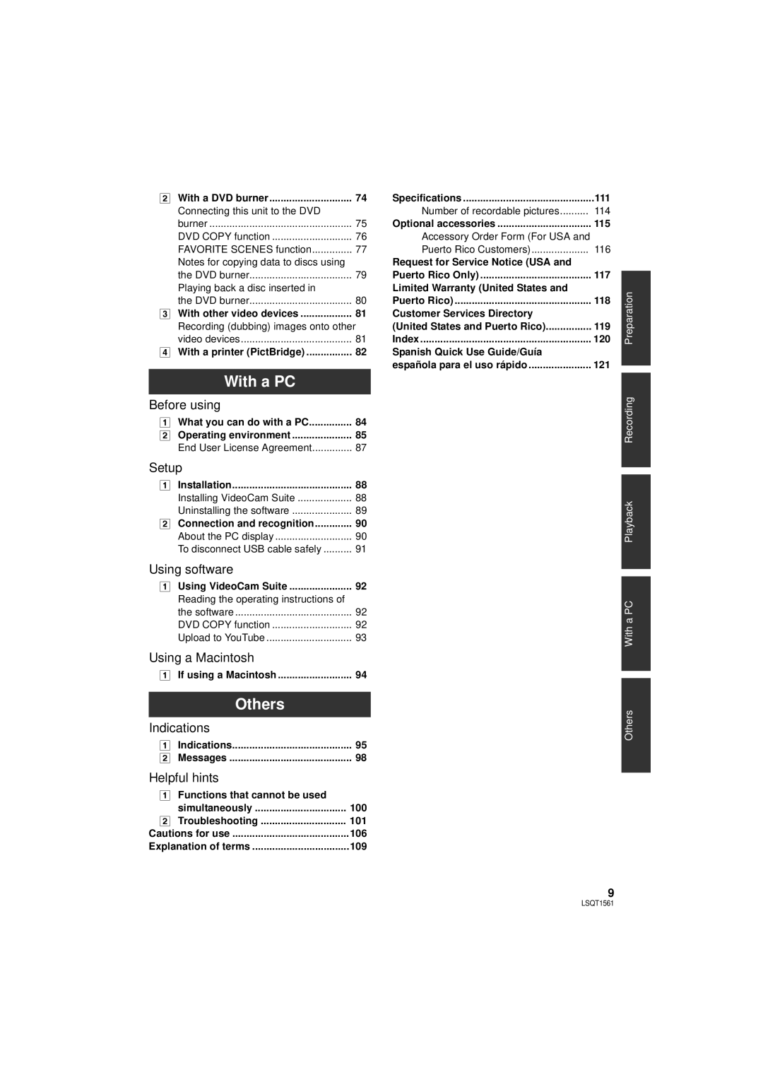 Panasonic SDR-H79P operating instructions With a PC, Others 