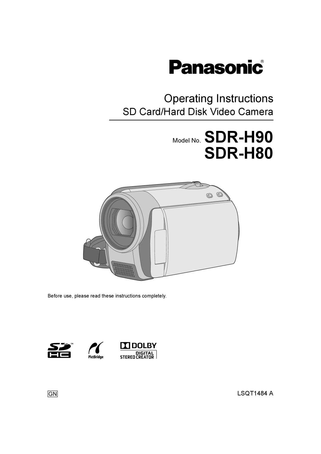 Panasonic SDR-H80 operating instructions 