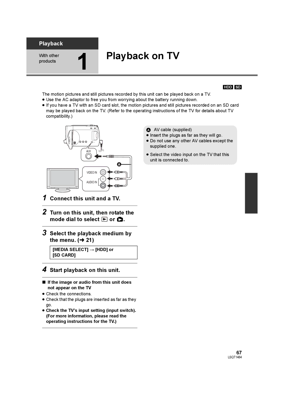 Panasonic SDR-H80 operating instructions Playback on TV, Start playback on this unit 