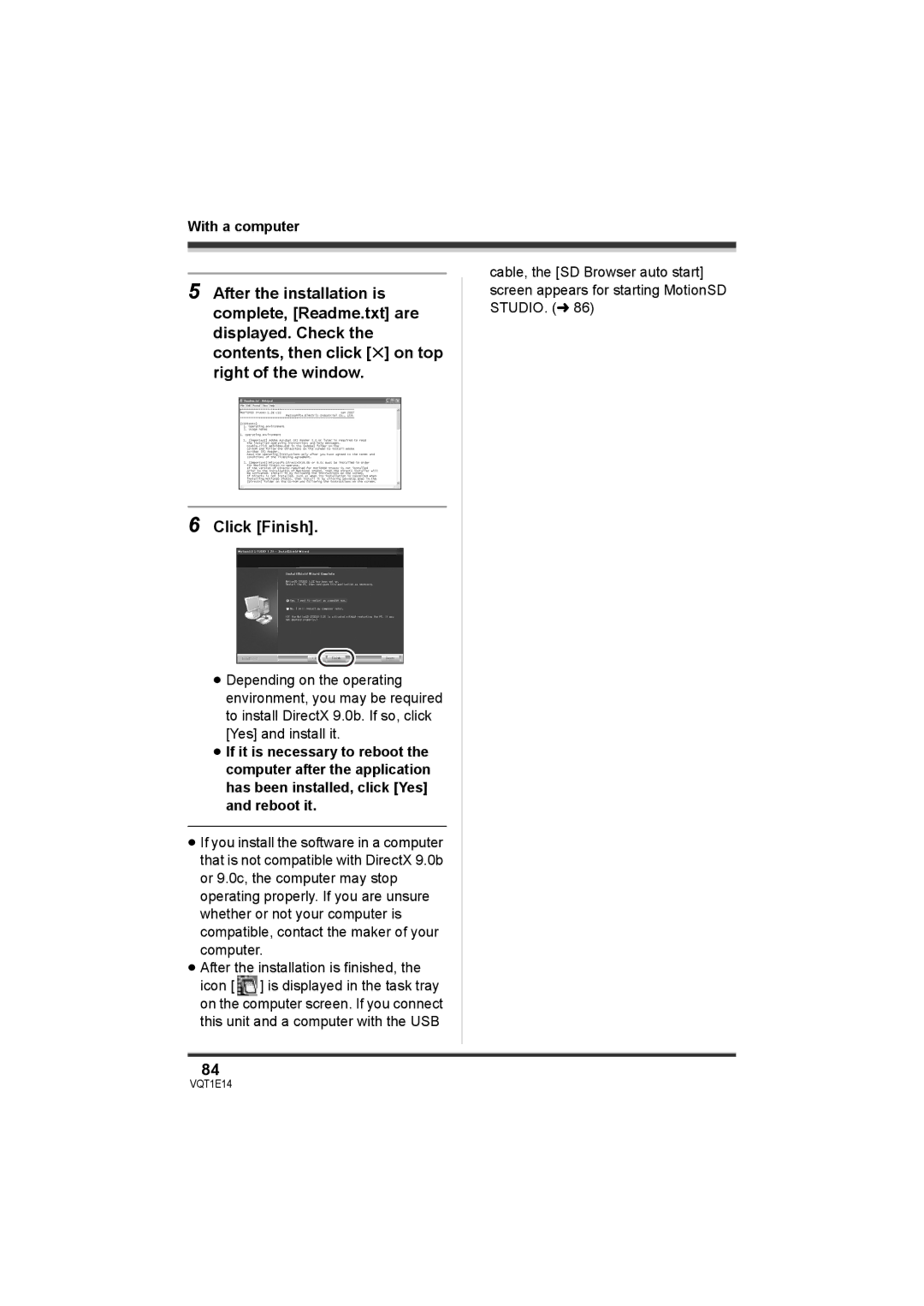 Panasonic SDR-S10 operating instructions With a computer 