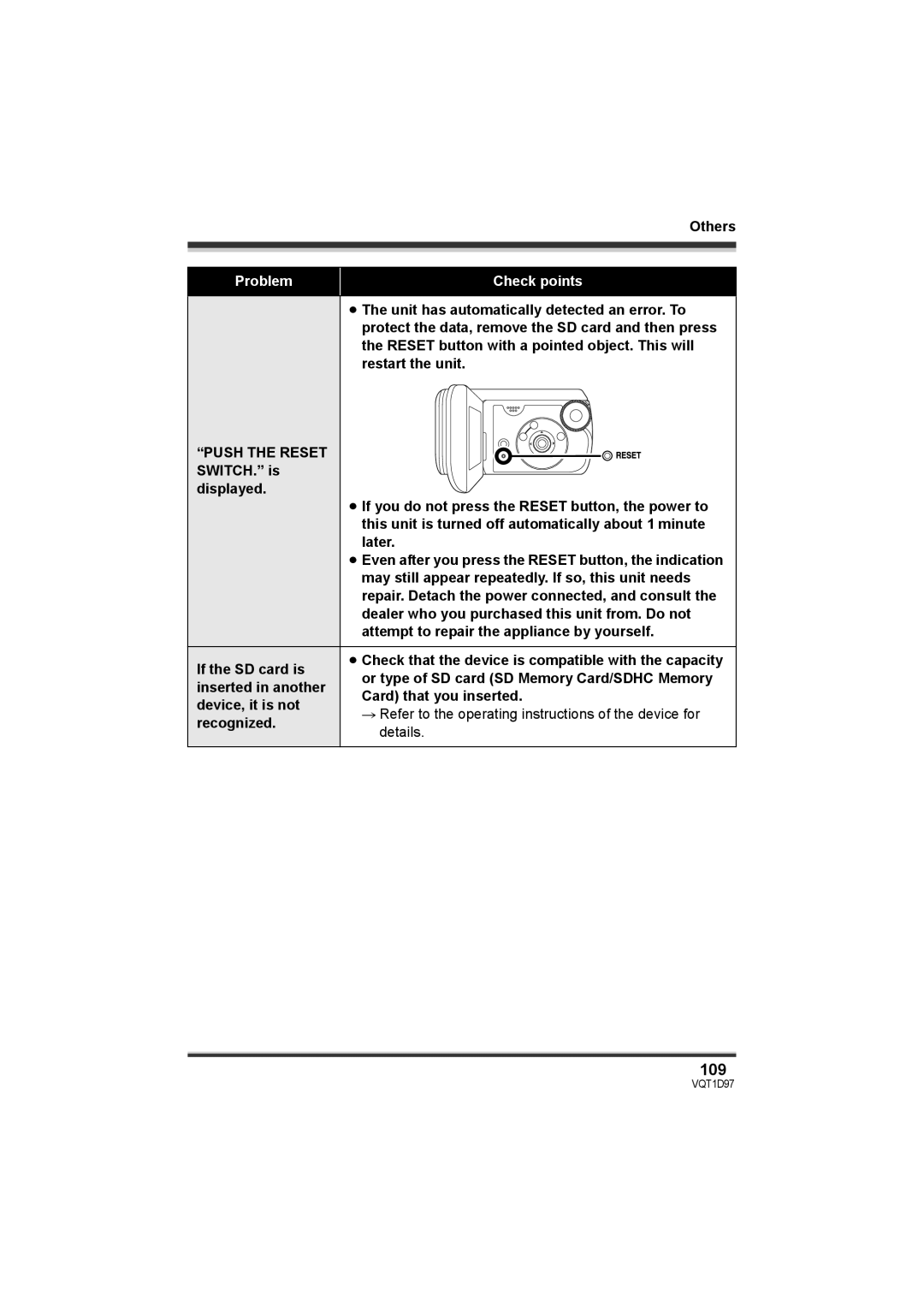 Panasonic SDR-S10PC operating instructions 109 