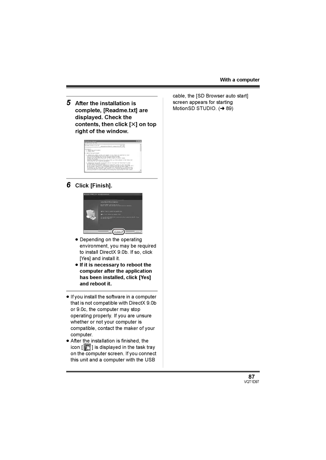 Panasonic SDR-S10PC operating instructions With a computer 