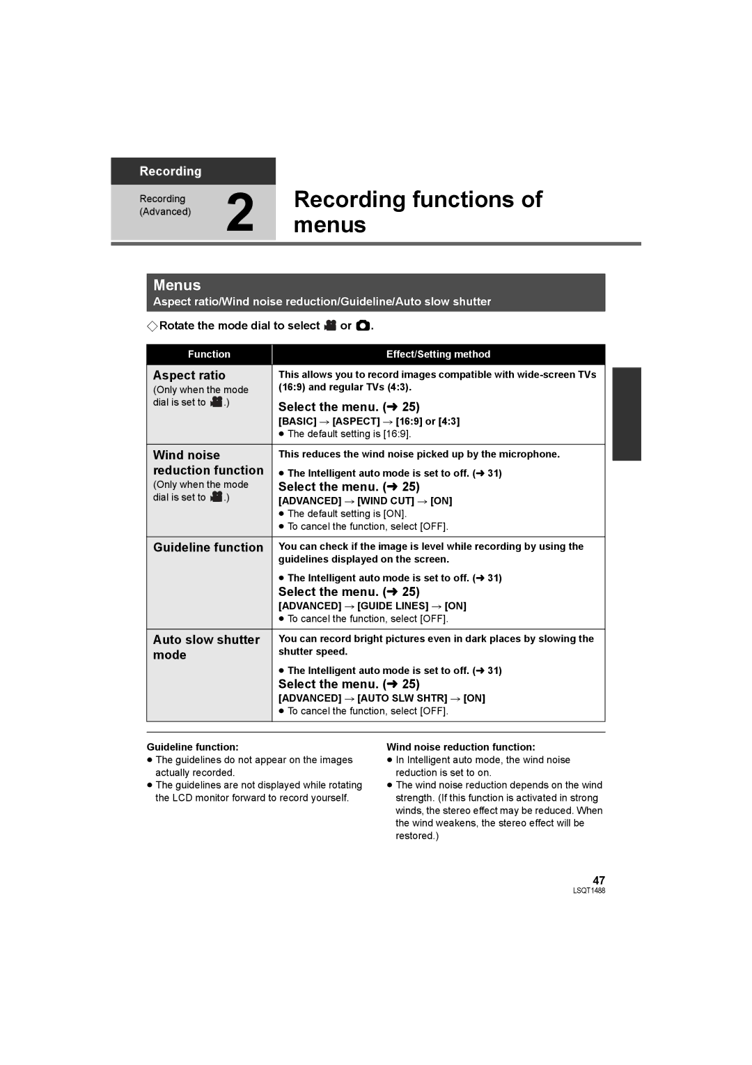 Panasonic SDR-S26PC operating instructions Menus 