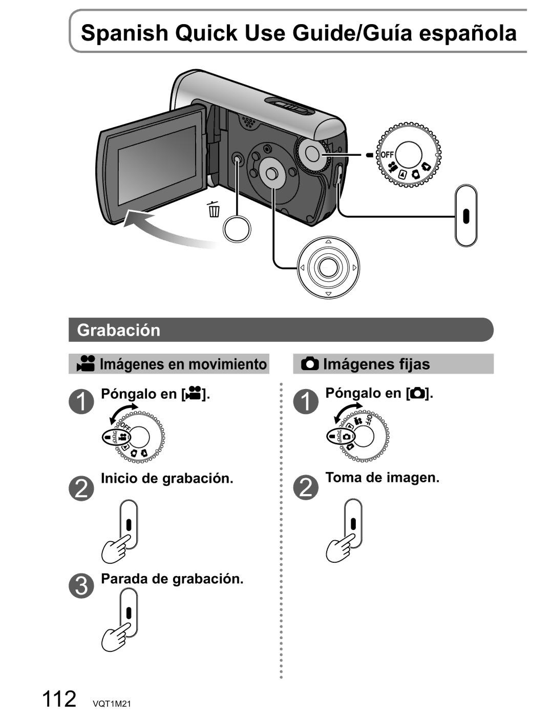 Panasonic SDR-SW20PC operating instructions Grabación 