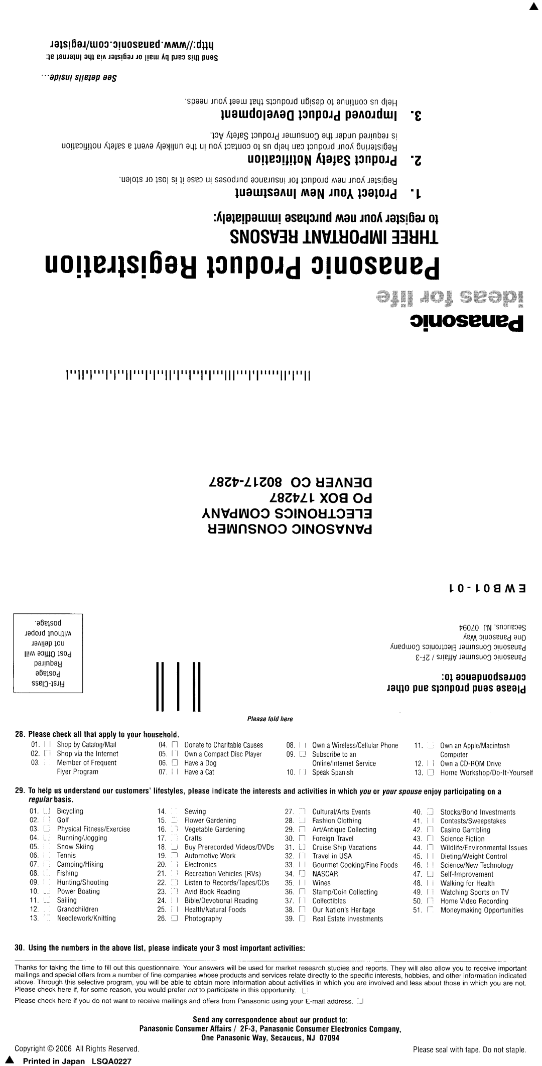 Panasonic SDR-SW20PC operating instructions UOlleJISI6aUIJnpOJd JIUOSeUed 