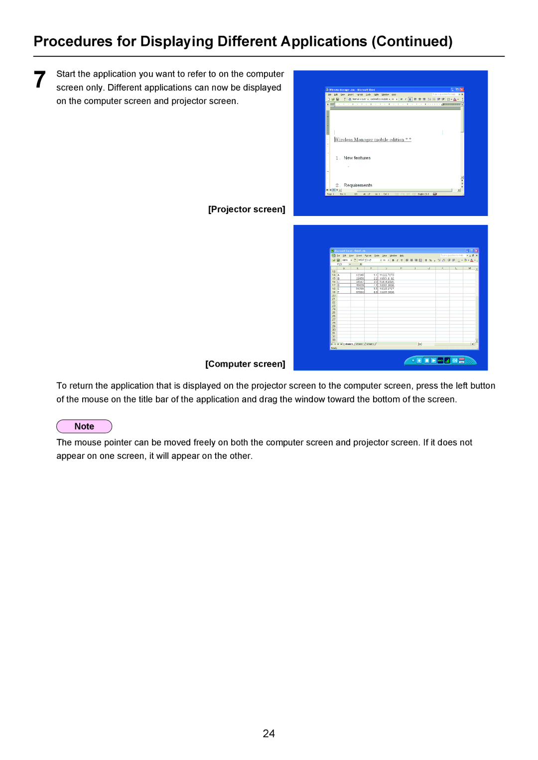 Panasonic Secondary Display Transmission Function manual Start the application you want to refer to on the computer 