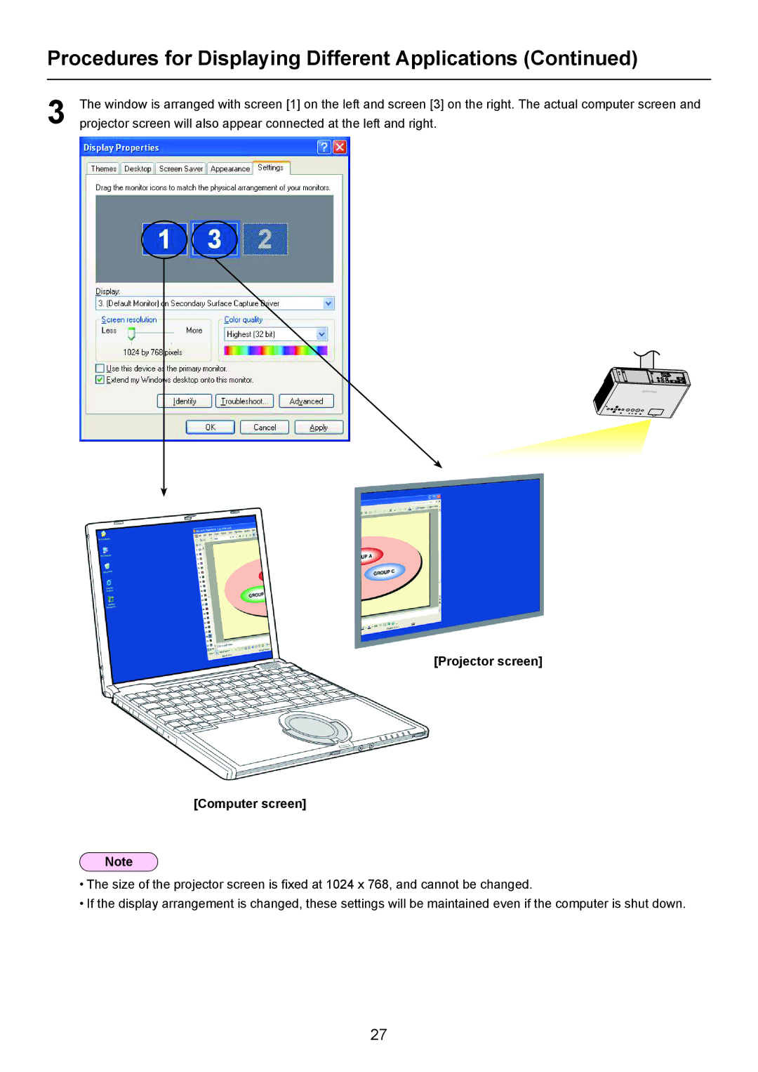 Panasonic Secondary Display Transmission Function manual Projector screen Computer screen 