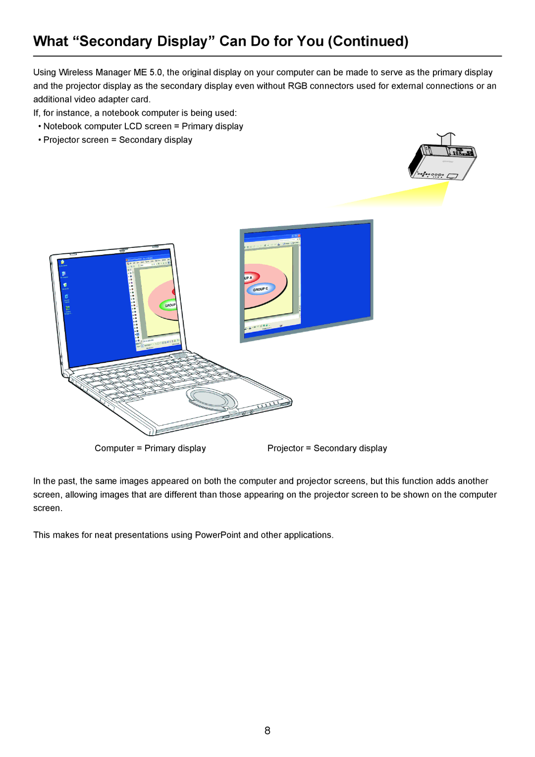 Panasonic Secondary Display Transmission Function manual What Secondary Display Can Do for You 