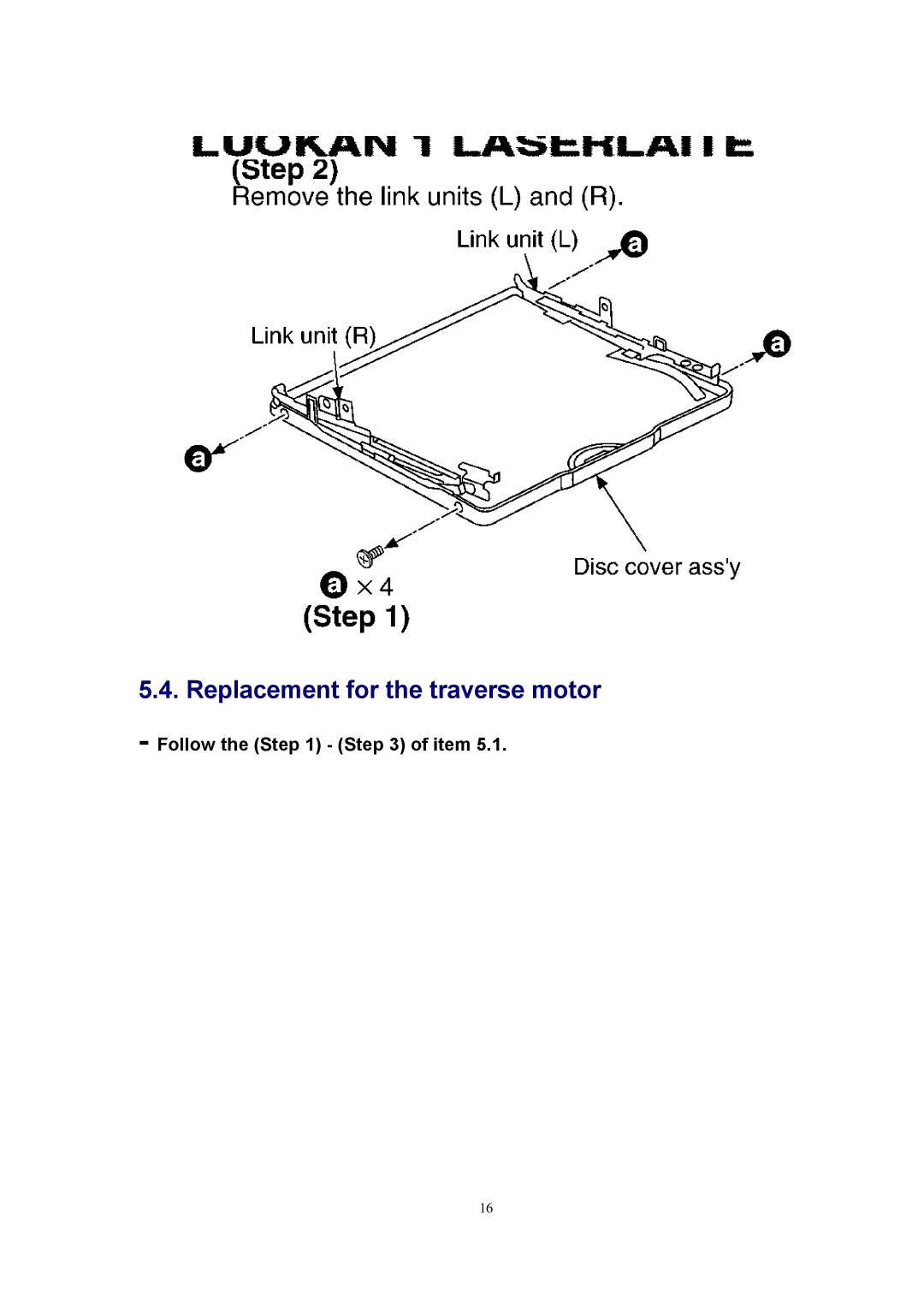 Panasonic SJ-MJ88 manual Replacement for the traverse motor 