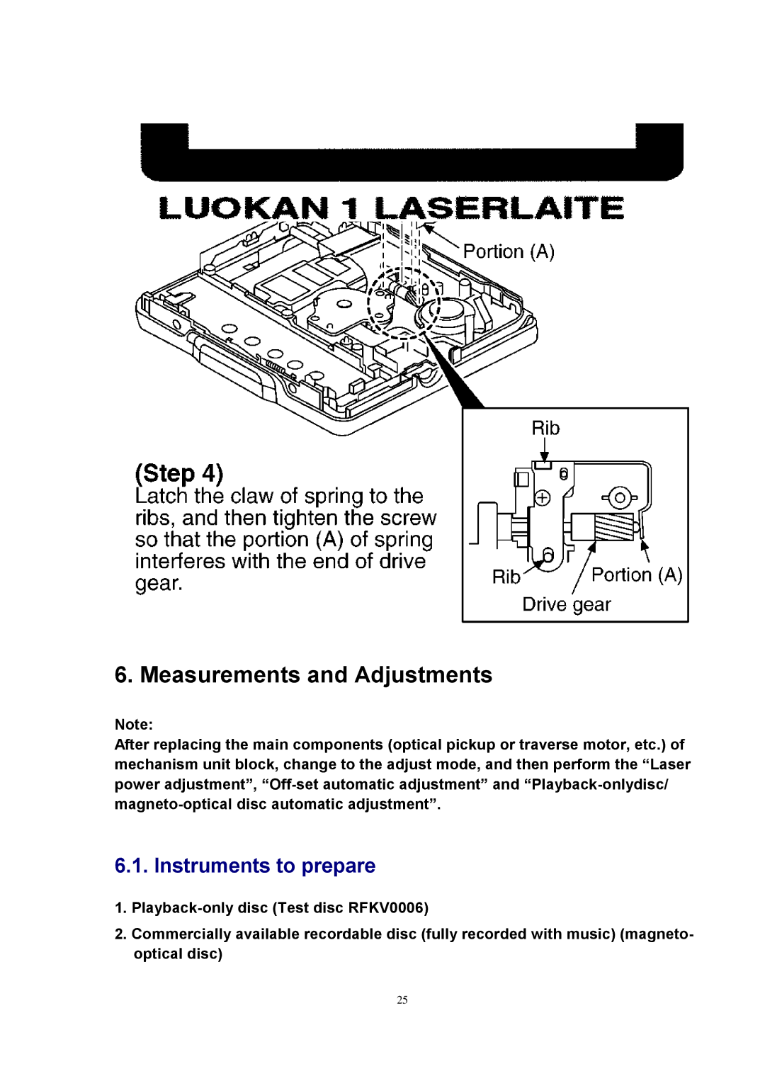 Panasonic SJ-MJ88 manual Measurements and Adjustments 