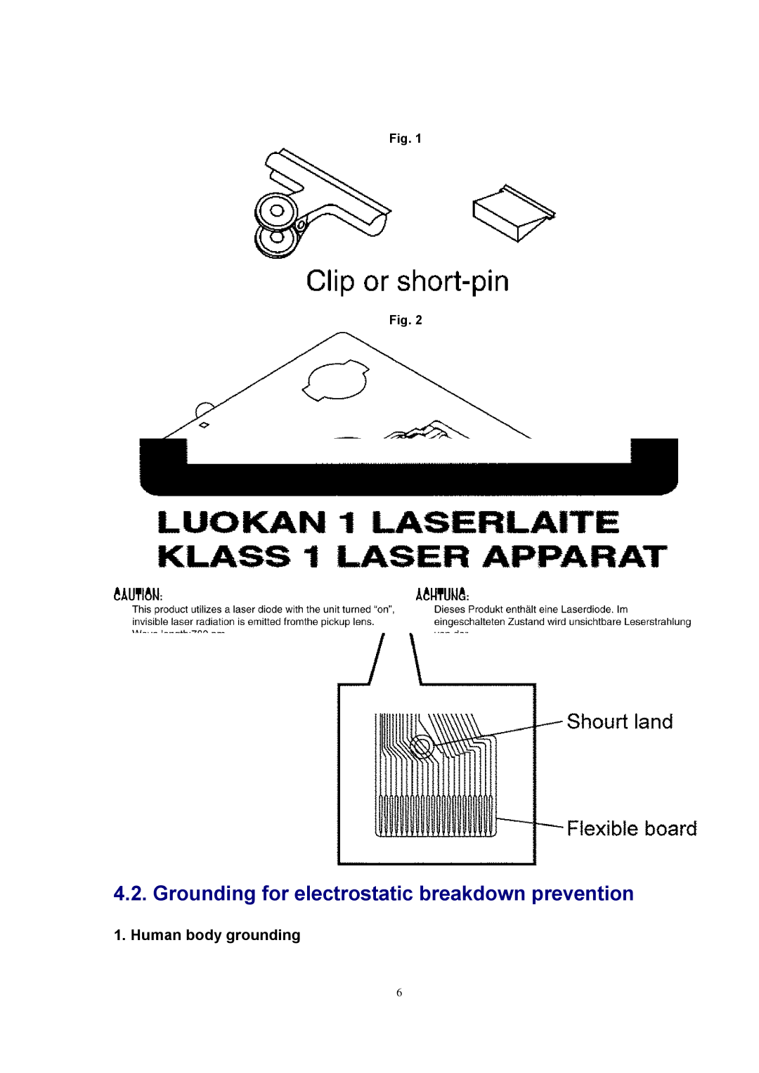 Panasonic SJ-MJ88 manual Grounding for electrostatic breakdown prevention 