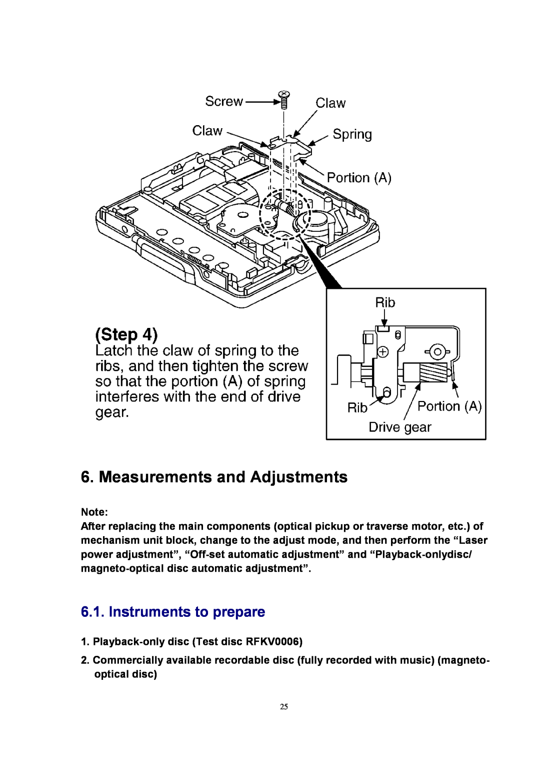 Panasonic SJ-MJ88 manual Measurements and Adjustments, Instruments to prepare 