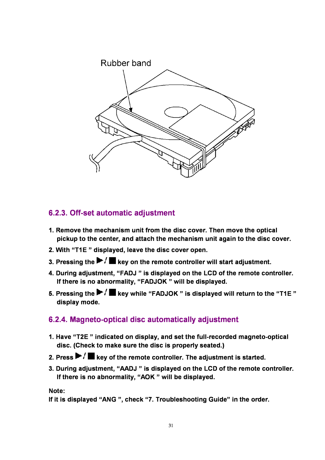 Panasonic SJ-MJ88 manual Off-setautomatic adjustment 