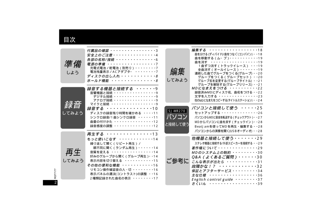 Panasonic SJ-MR270, SJ-MR240 operating instructions と接続して使う 