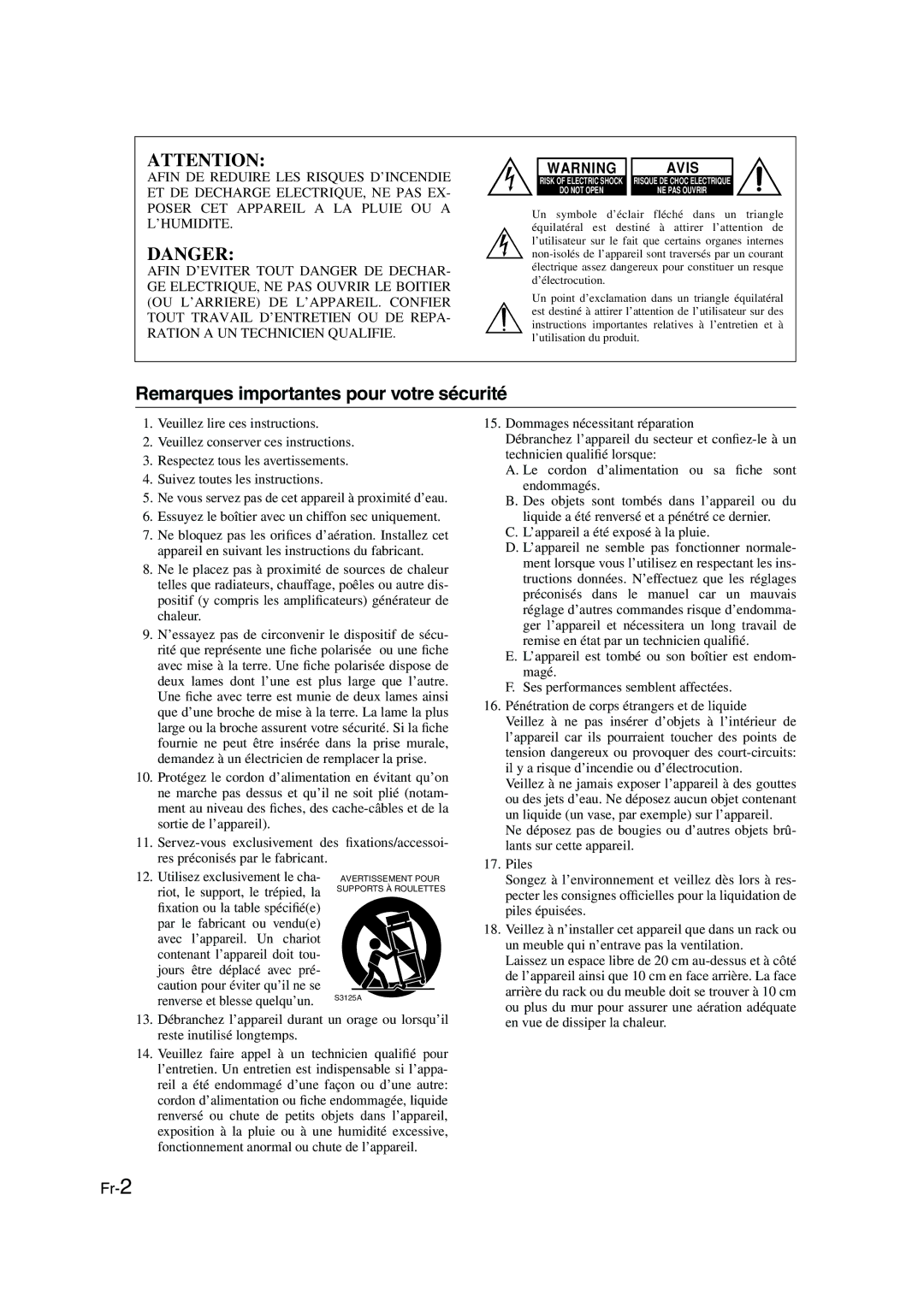 Panasonic SKS-HT750 instruction manual Remarques importantes pour votre sécurité, Piles 