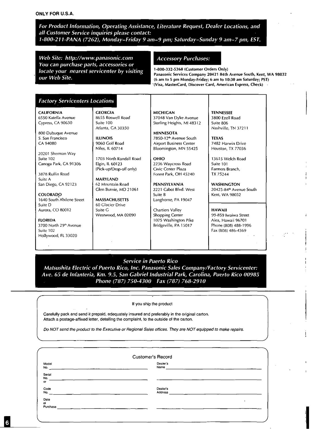 Panasonic SL-CT570 manual 