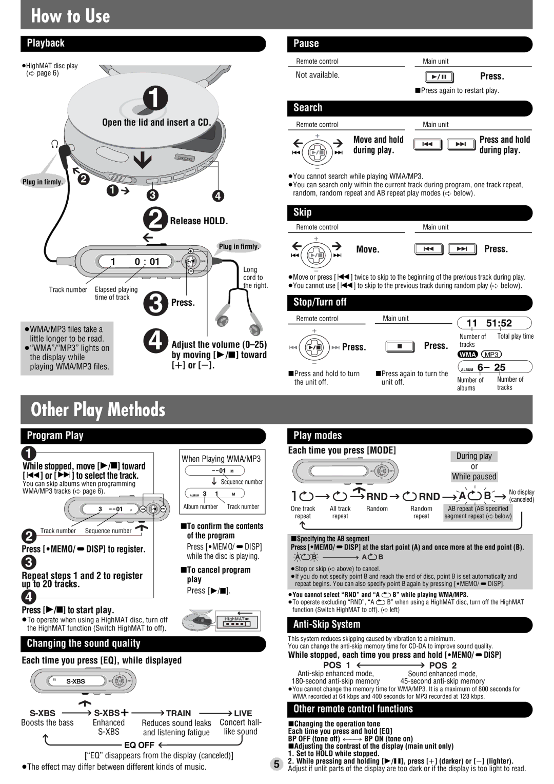 Panasonic SL-CT810 operating instructions How to Use 