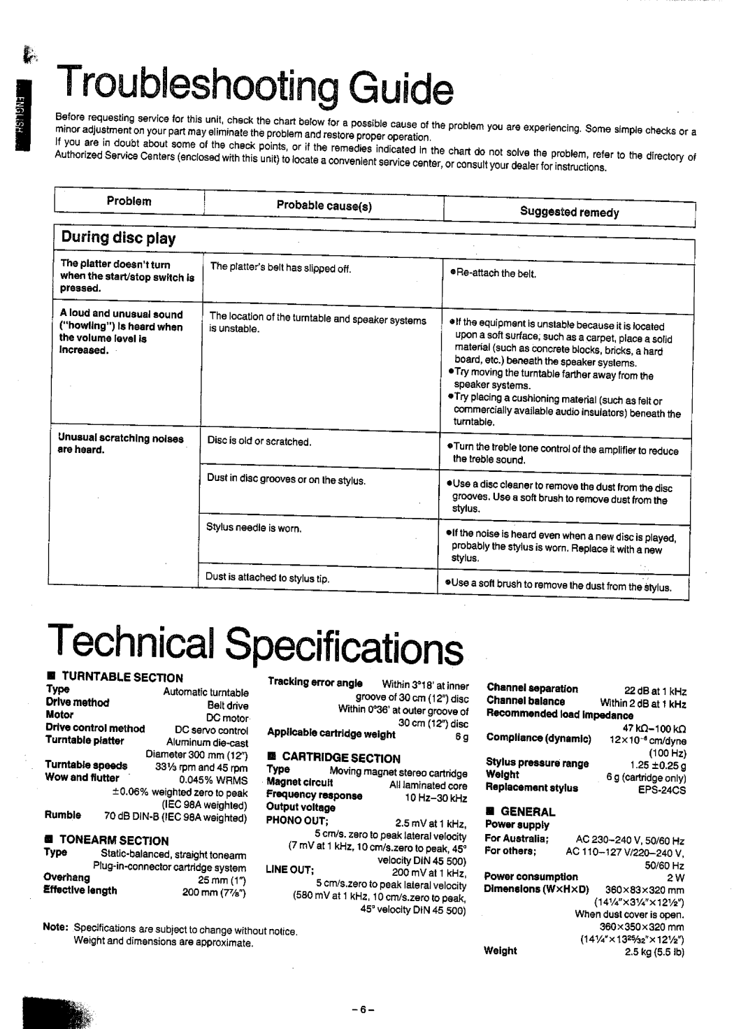 Panasonic SL-J120 manual 