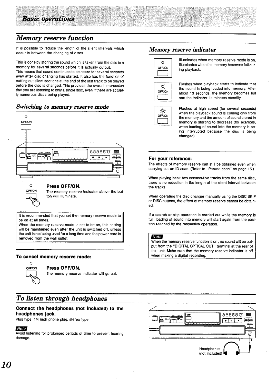 Panasonic SL-PD1010 manual 