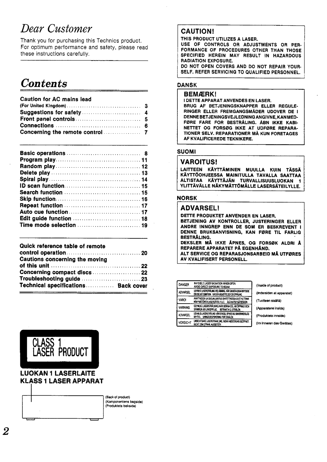 Panasonic SL-PD1010 manual 