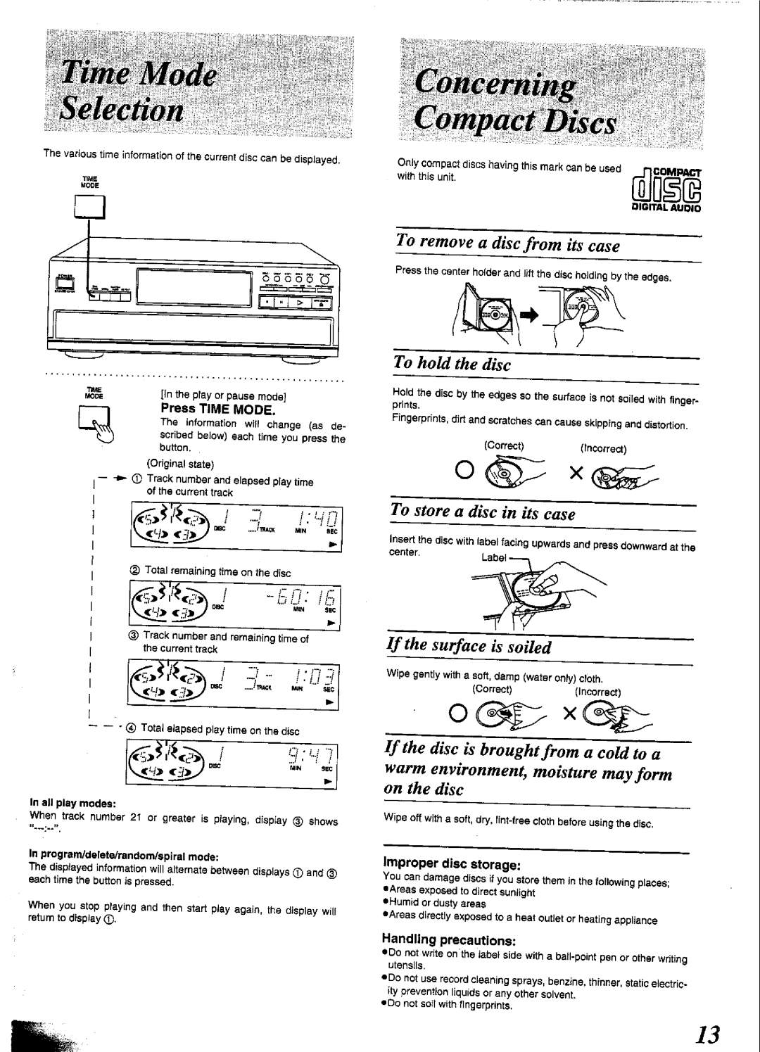 Panasonic SL-PD1349 manual 