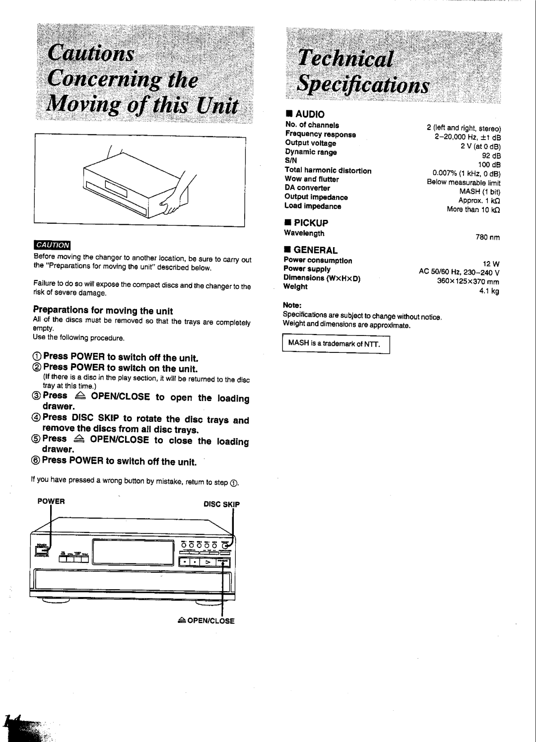 Panasonic SL-PD1349 manual 