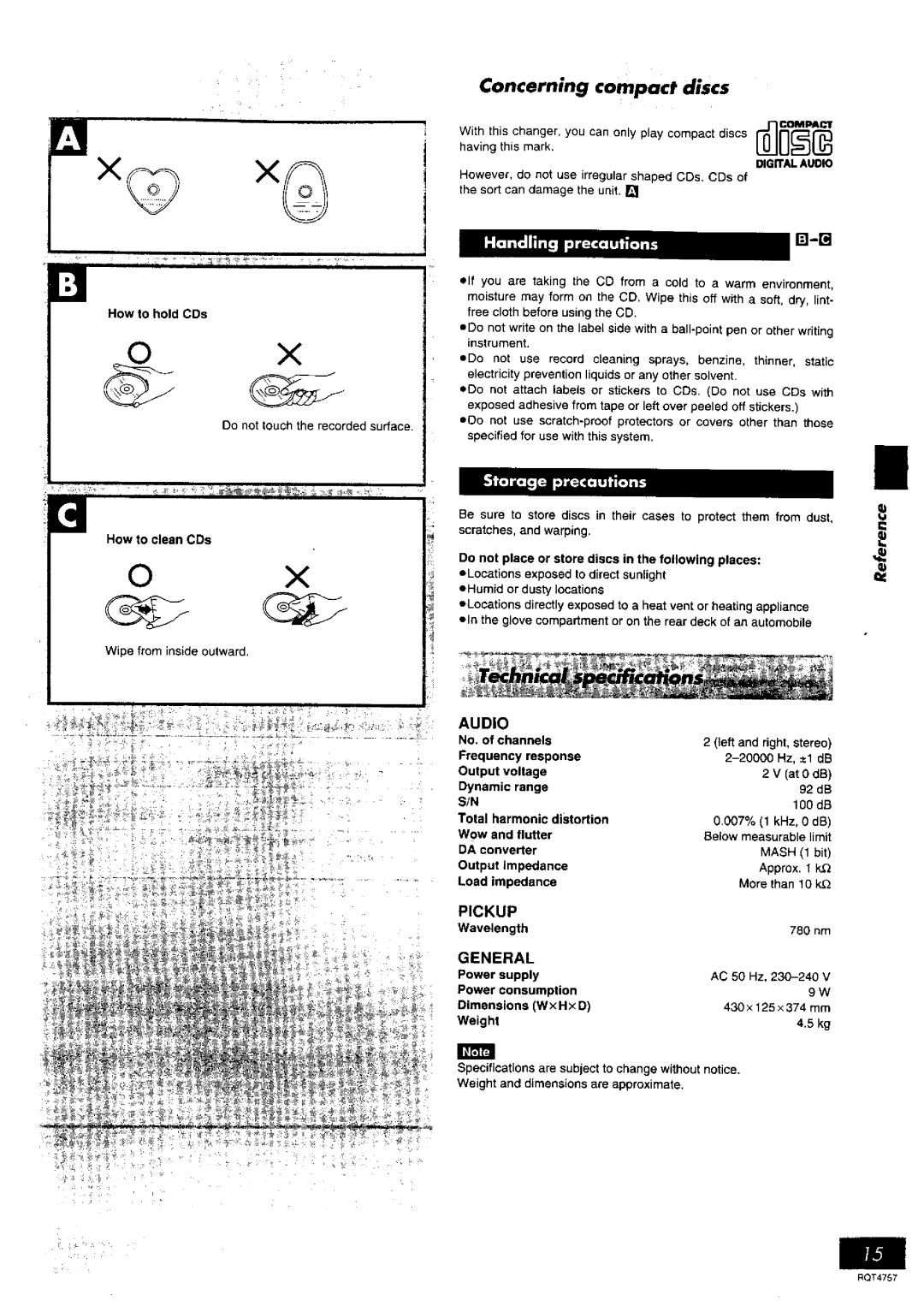 Panasonic SL-PD6, SL-PD8 manual 