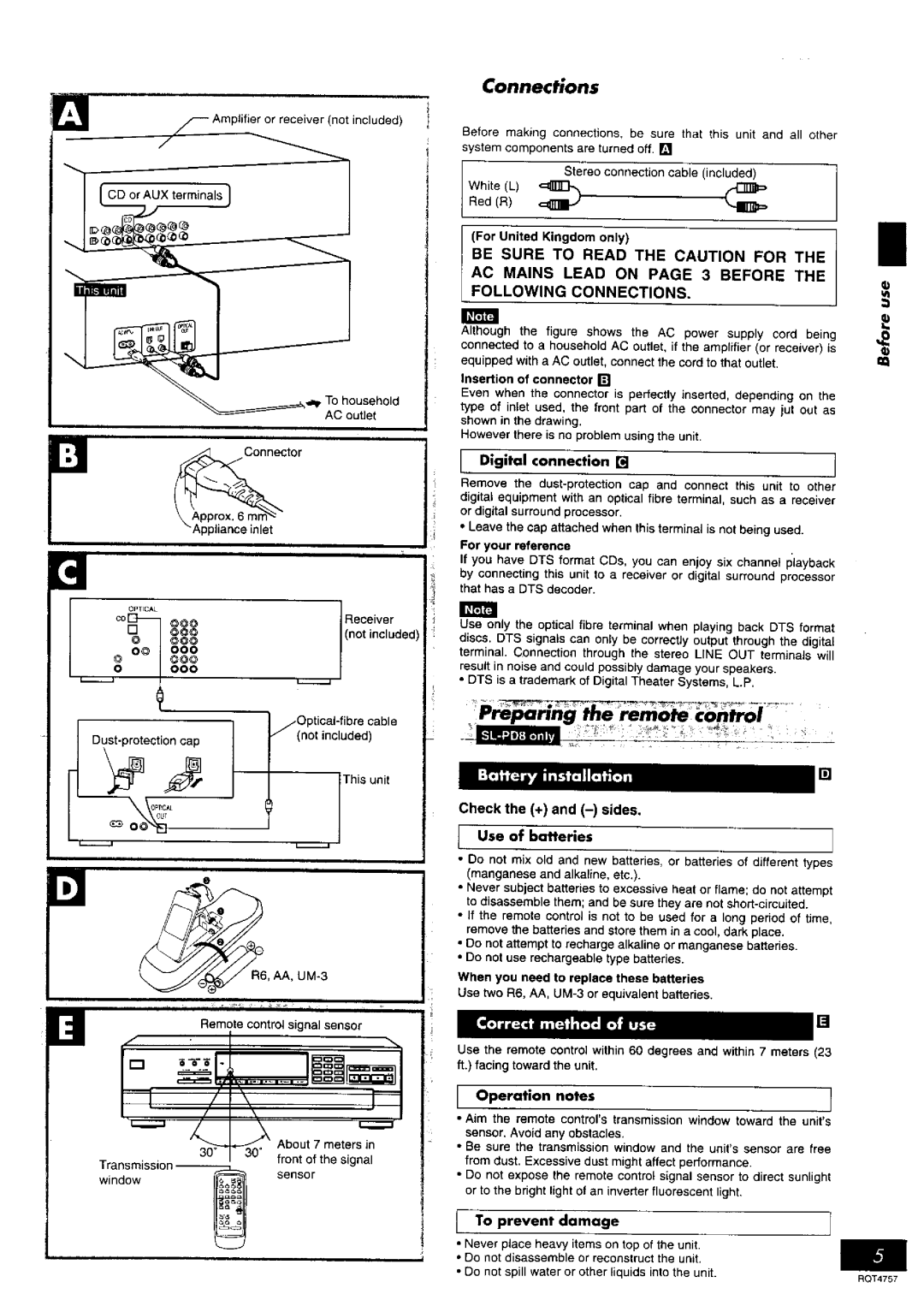 Panasonic SL-PD6, SL-PD8 manual 