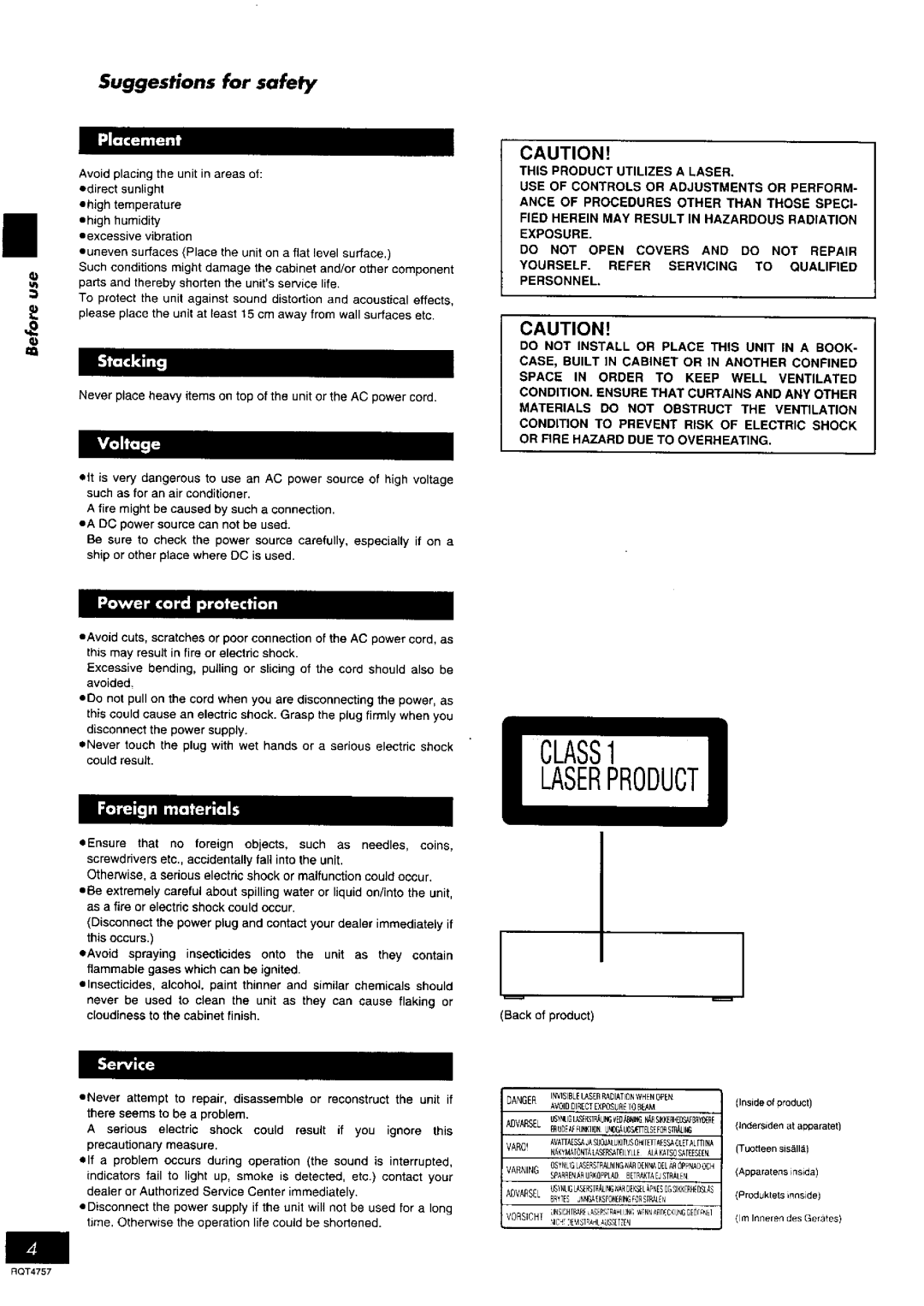 Panasonic SL-PD8, SL-PD6 manual 