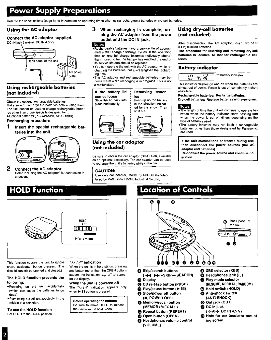 Panasonic SL-S202 manual 