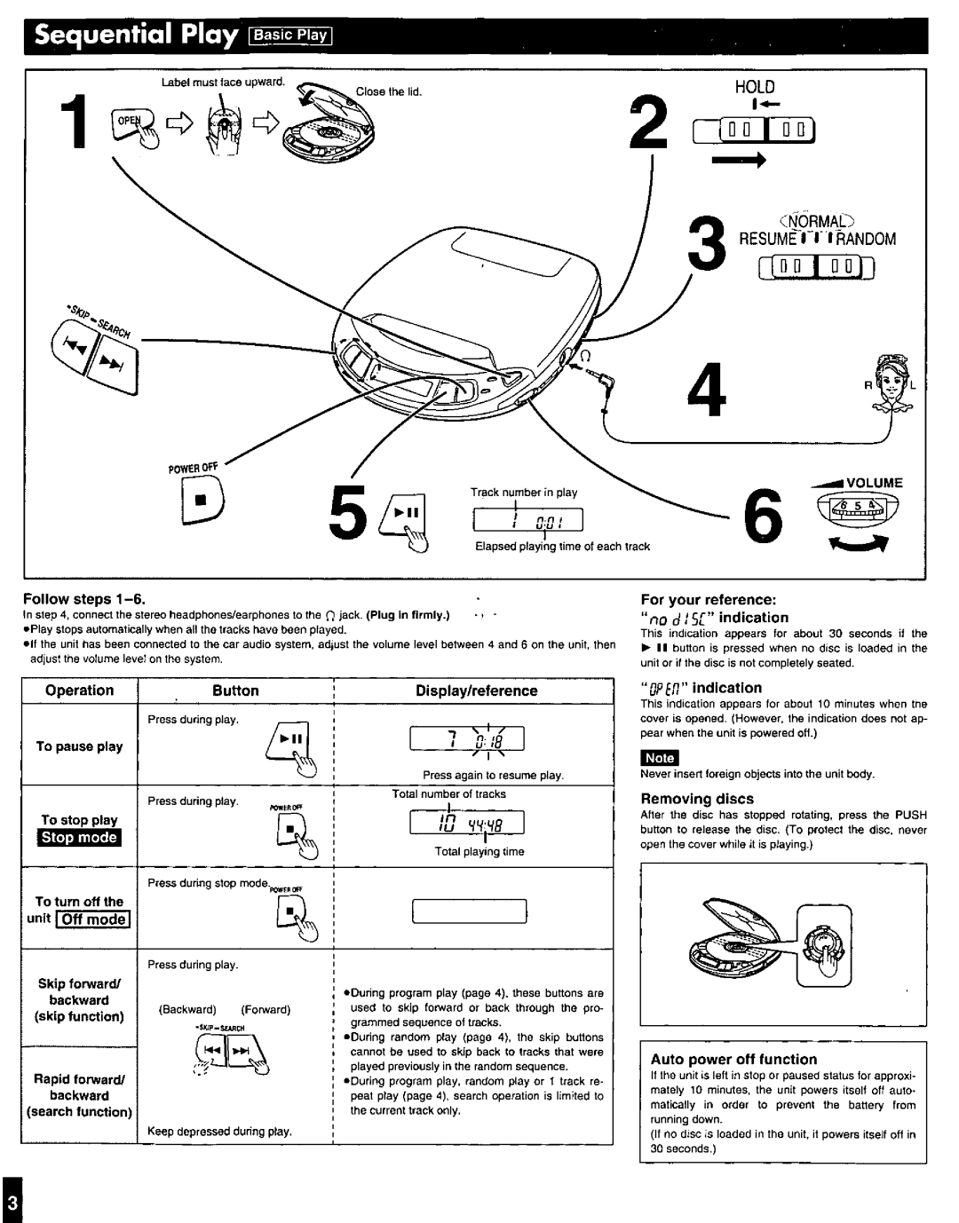 Panasonic SL-S202 manual 