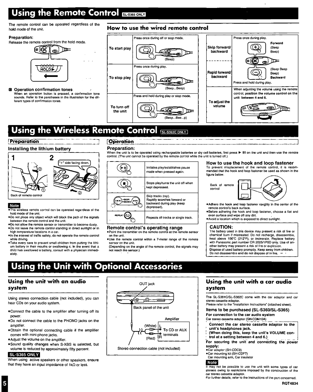 Panasonic SL-S360, SL-S361C, SL-S362C, SLS365 manual 