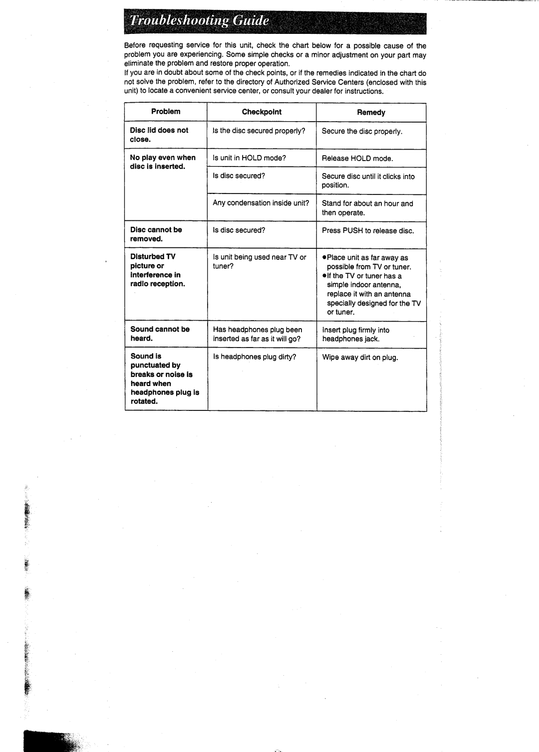 Panasonic SL-SW404 manual 