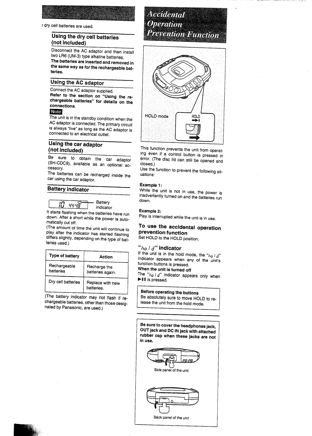 Panasonic SL-SW404 manual 