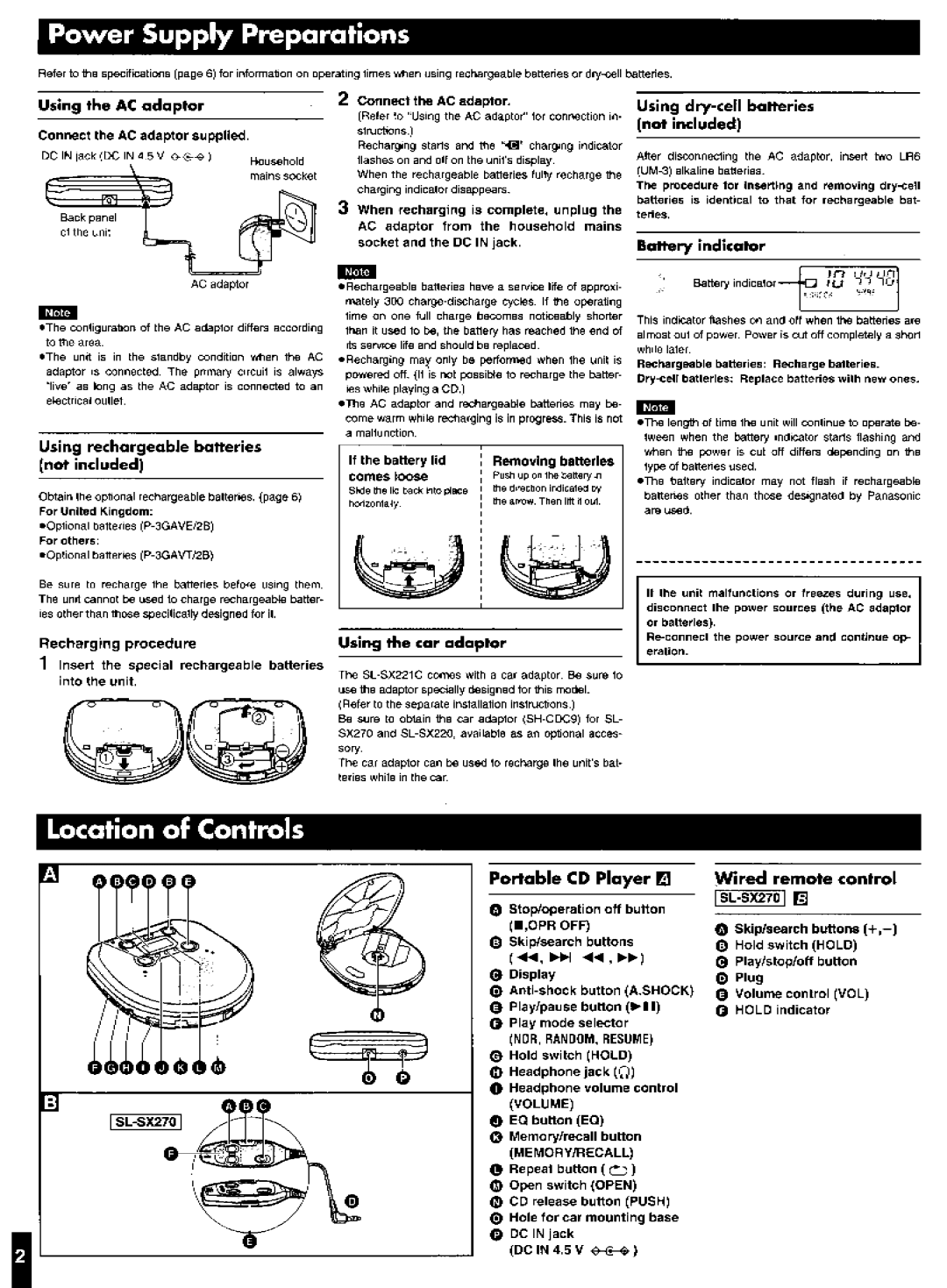 Panasonic SL-SX221C manual 